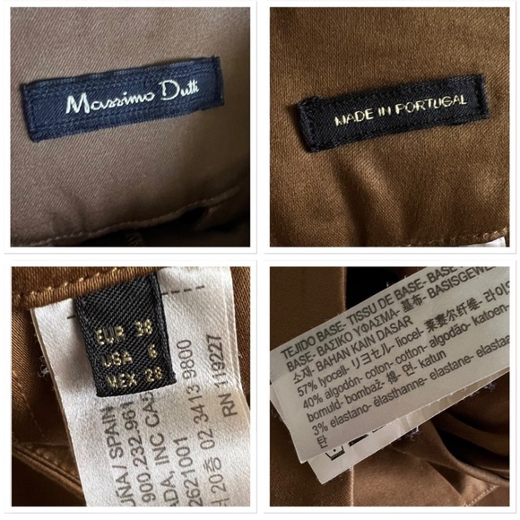 Massimo Dutti Brown Slim Fit High-Waisted
Trousers with side buttons - Picture 6 of 10